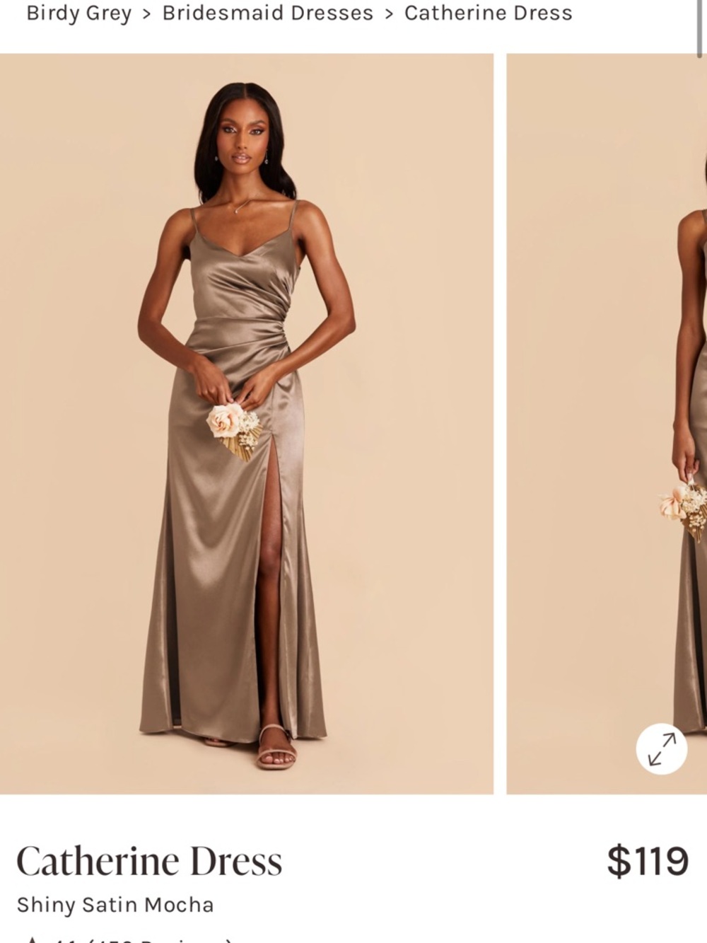 Birdy Grey shiny satin mocha 0X size